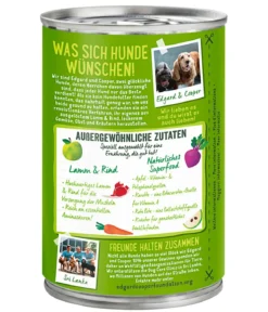 Edgard & Cooper Nassfutter für Hunde, Unwiderstehliches Lamm & Rind Adult, 6 x 400 g