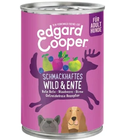 Edgard & Cooper Nassfutter für Hunde, Schmackhaftes Wild & Ente Adult, 6 x 400 g