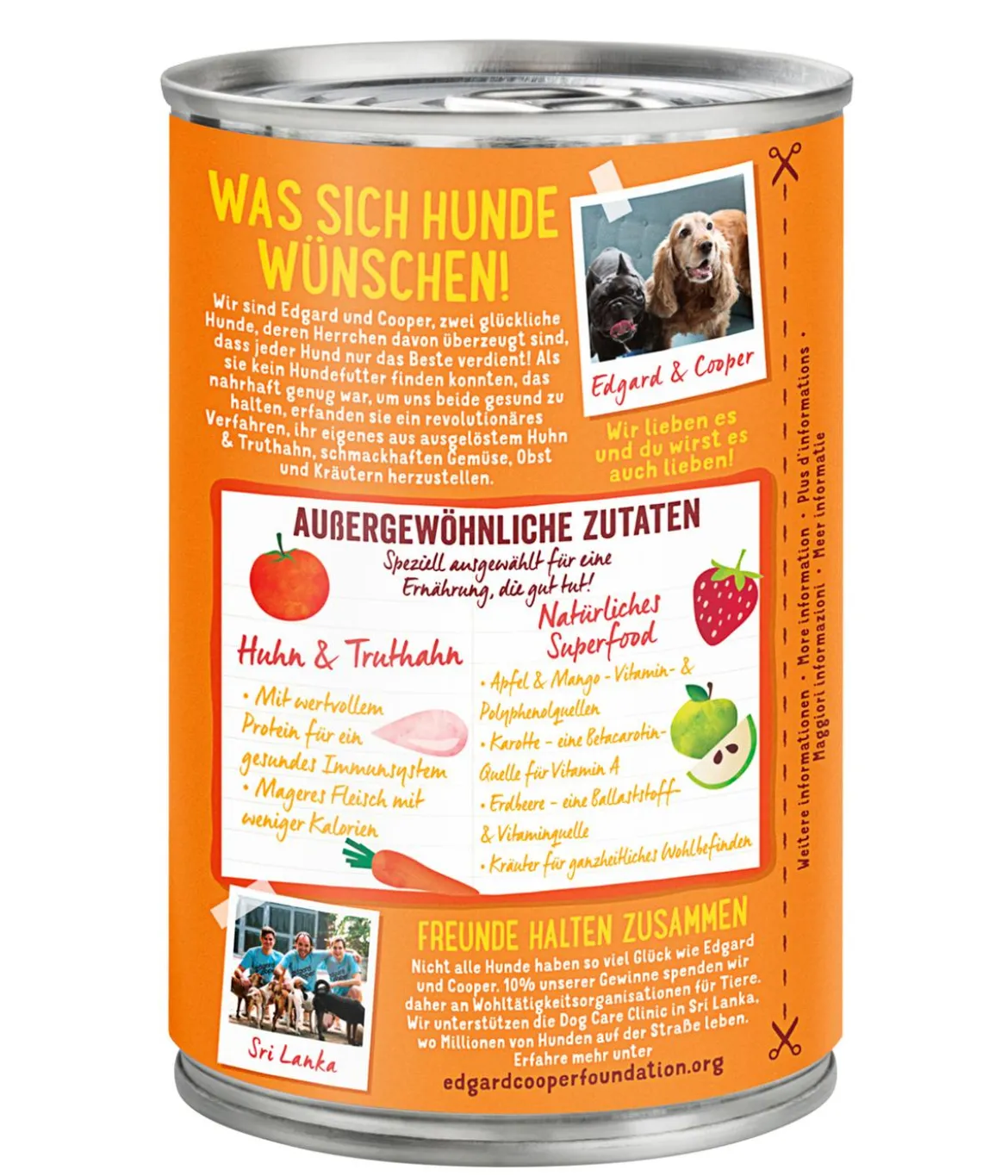 Edgard & Cooper Nassfutter für Hunde, Saftiges Huhn & Truthahn Adult, 6 x 400 g