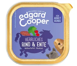 Edgard & Cooper Nassfutter für Hunde, Herrliches Rind & Ente Adult, 11 x 150 g