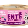 Edgard & Cooper Nassfutter für Katzen Freilaufente & Freilaufhuhn Stückchen in Soße, Kitten, 18 x 85 g
