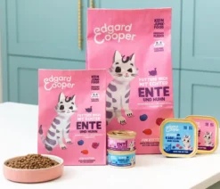 Edgard & Cooper Nassfutter für Katzen Freilaufente & Freilaufhuhn Stückchen in Soße, Kitten, 18 x 85 g
