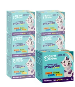 Edgard & Cooper Nassfutter für Katzen Mischpaket Stückchen in Soße Adult, 6 x 8x85 g