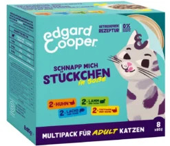 Edgard & Cooper Nassfutter für Katzen Mischpaket Stückchen in Soße Adult, 6 x 8x85 g