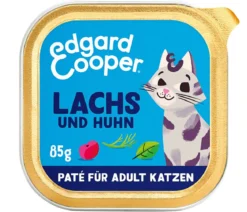 Edgard & Cooper Nassfutter für Katzen MSC-Lachs & Freilaufhuhn Paté Adult, 16 x 85 g