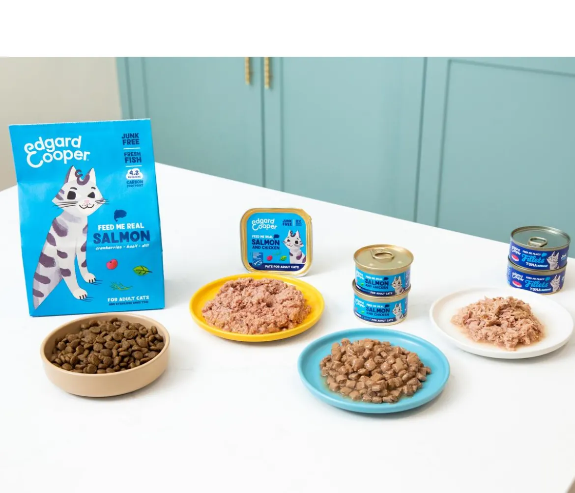 Edgard & Cooper Nassfutter für Katzen MSC-Lachs & Freilaufhuhn Paté Adult, 16 x 85 g