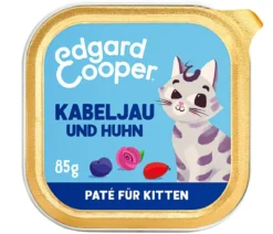 Edgard & Cooper Nassfutter für Katzen MSC-Kabeljau & Freilaufhuhn Paté, Kitten, 16 x 85 g