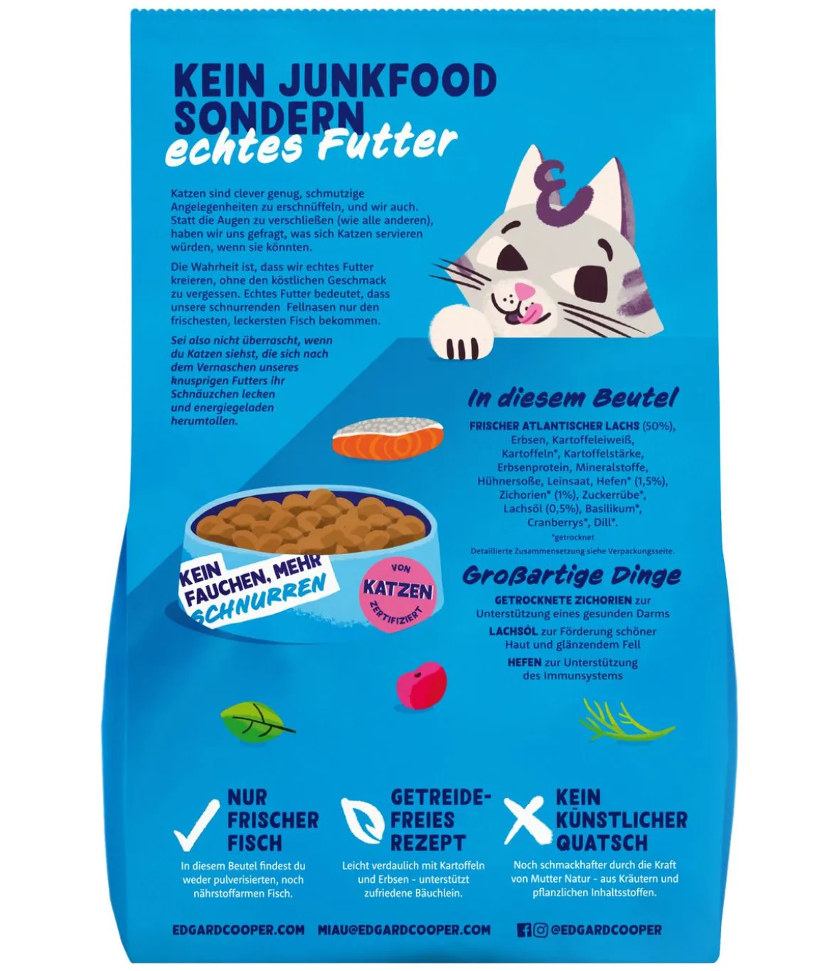 Edgard & Cooper Trockenfutter für Katzen Frischer Atlantik-Lachs Adult