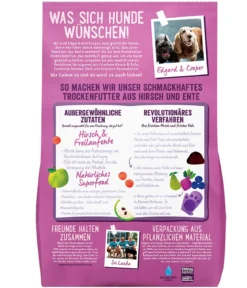 Edgard & Cooper Trockenfutter für Hunde, Schmackhafter Hirsch & Freilaufente Adult