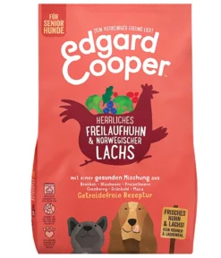 Edgard & Cooper Trockenfutter für Hunde, Herrliches Freilaufhuhn & Norwegischer Lachs, Senior