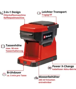 Einhell Akku-Kaffeemaschine TE-CF 18 Li-Solo