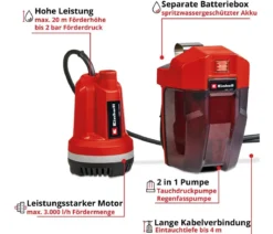 Einhell Akku-Klarwasserpumpe GE-PP 18 RB Li - Solo