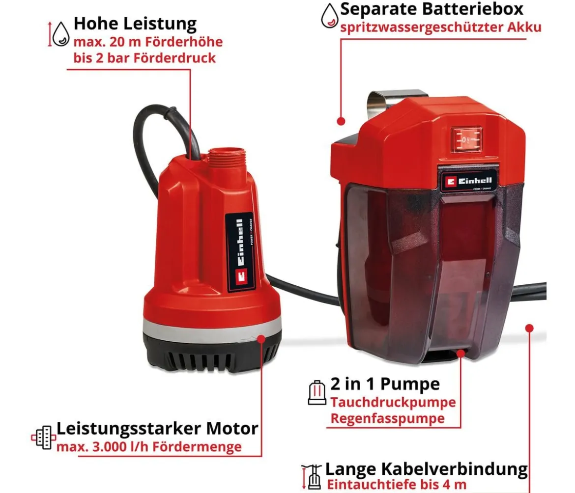 Einhell Akku-Klarwasserpumpe GE-PP 18 RB Li - Solo