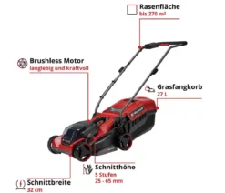 Einhell Akku-Rasenmäher GE-CM 18/32 C Li BL, inkl. 4,0 Ah Akku & Schnellladegerät