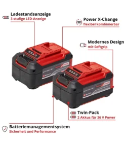 Einhell Akku 2x 18 V 5,2 Ah PXC-Twinpack