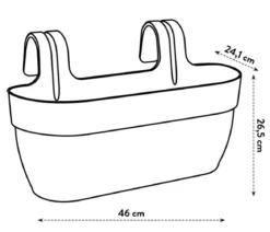 elho Kunststoff-Balkonhängetopf Vibia Campana Easy, länglich