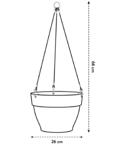 elho Kunststoff-Hängeampel Vibia Campana, rund, ca. Ø26/H26 cm