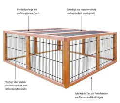 Elmato® Freilaufgehege Deluxe, ca. B120/H48/T120 cm