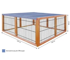 Elmato® Freilaufgehege Deluxe, ca. B120/H48/T120 cm