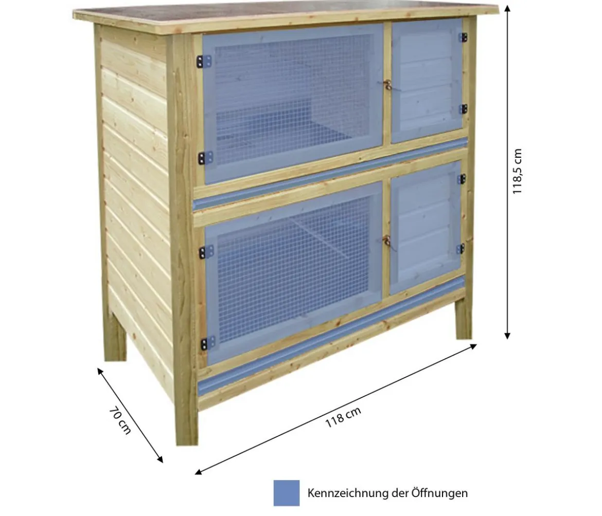 Elmato® Kaninchenstall Bavaria King Jumper, ca. B118/H118,5/T70 cm