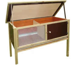 Elmato® Kaninchenstall Iso-Holzheim, ca. B132/H102/T70 cm