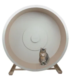 Elmato® Katzenlaufrad Rocky L, stehend, weiß/beige