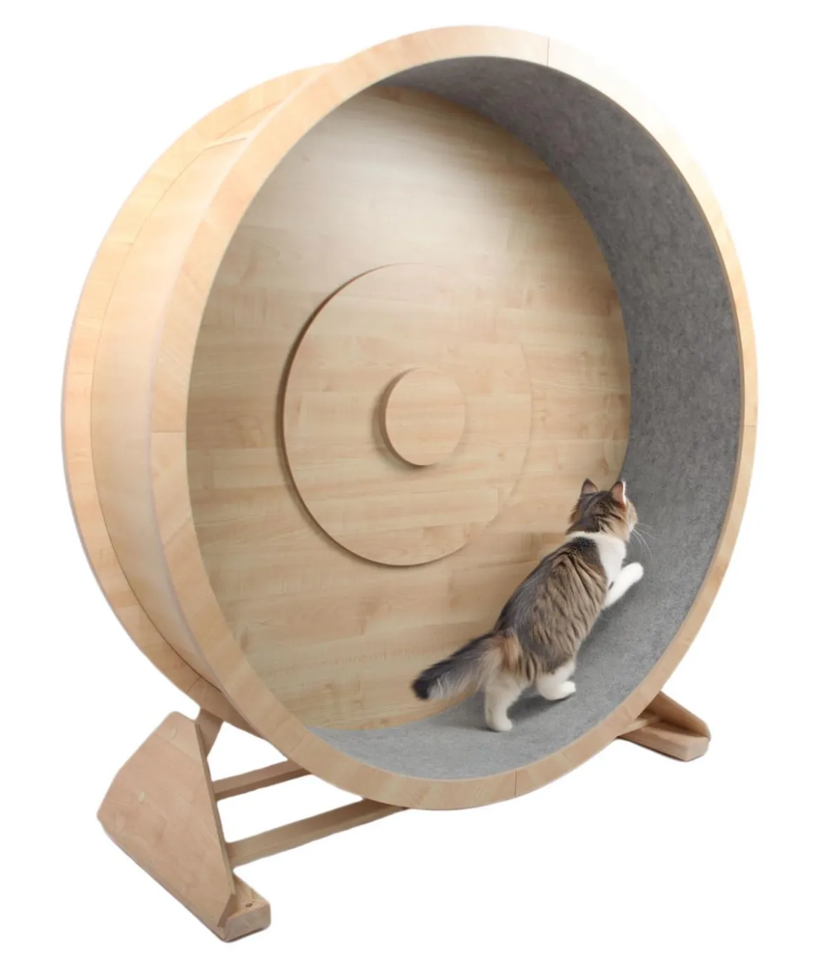Elmato® Katzenlaufrad Rocky L, stehend, natur/grau