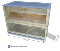 Elmato® Nager-Zimmervoliere Luxus auf Rollen, ca. B117/H94/T62 cm