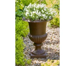 Esschert Design Französische Pflanzvase aus Gusseisen, dunkelbraun