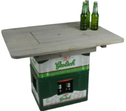 Esschert Holz-Bierkistentisch-Aufsatz mit Deckel, ca. B78/H11/T57 cm