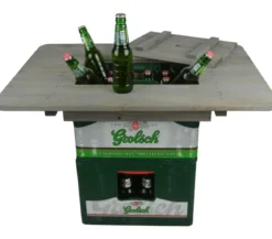 Esschert Holz-Bierkistentisch-Aufsatz mit Deckel, ca. B78/H11/T57 cm