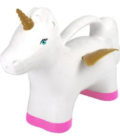 Esschert Kunststoff-Gießkanne Einhorn, weiß/pink/gold, 1,7 l