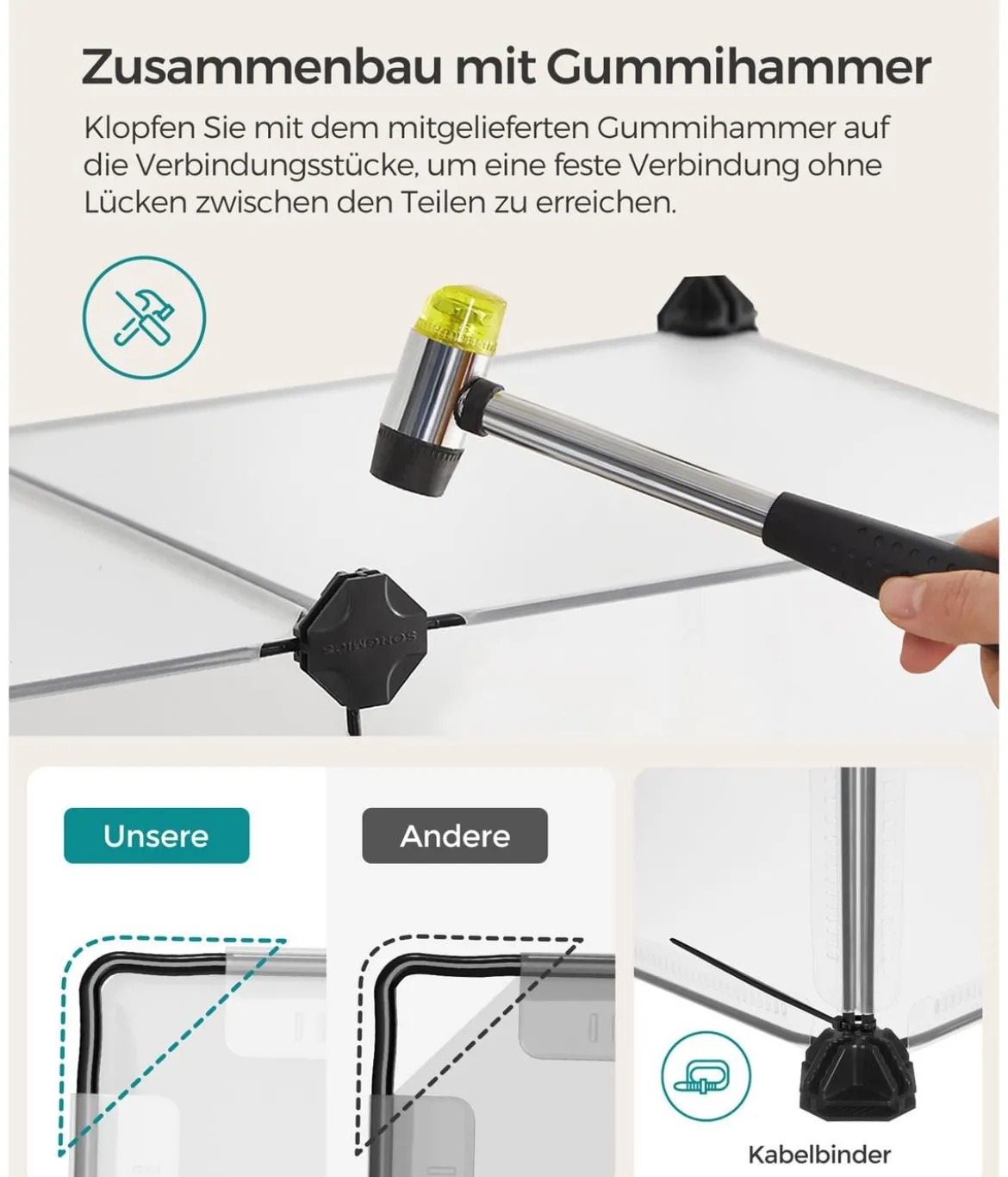 Feandrea Freigehege mit Bodenplatten, Kuststoff, ca. B125/H42/T63 cm