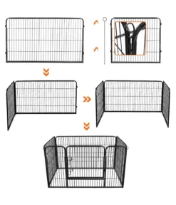 Feandrea Freilaufgitter für Hunde, ca. B122/H70/T80 cm