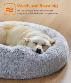 Feandrea Hundebett, rund, grau, ca. Ø80/H20 cm