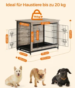 Feandrea Hundekäfig, greige, ca. B82,5/H64/T56 cm