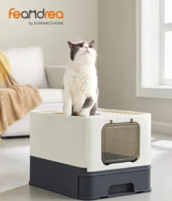 Feandrea Katzenklo mit Deckel, ca. B42,5/H37,8/T54,3 cm
