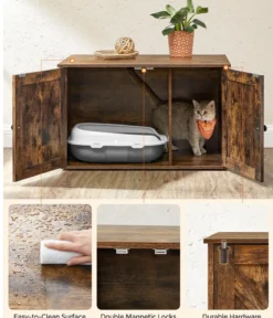 Feandrea Katzenklo-Schrank mit Türen, ca. B80/H49,2/T53 cm