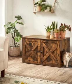 Feandrea Katzenklo-Schrank mit Türen, ca. B80/H49,2/T53 cm