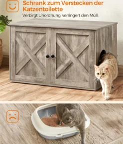 Feandrea Katzenklo-Schrank mit Türen, ca. B80/H49,2/T53 cm