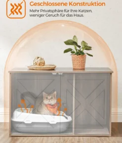 Feandrea Katzenklo-Schrank mit Türen, ca. B80/H49,2/T53 cm