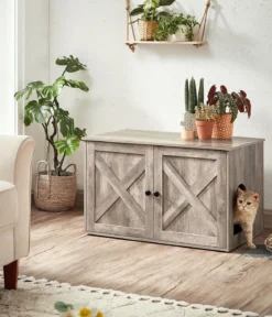 Feandrea Katzenklo-Schrank mit Türen, ca. B80/H49,2/T53 cm