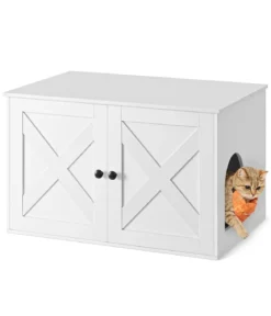 Feandrea Katzenklo-Schrank mit Türen, ca. B80/H49,2/T53 cm