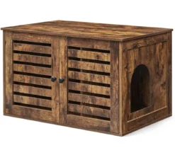Feandrea Katzenklo-Schrank mit Türen, vintagebraun, ca. B80/H49,2/T53 cm