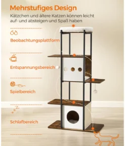 Feandrea Kratzbaum, braun/weiß, ca. B80/H153/T40 cm