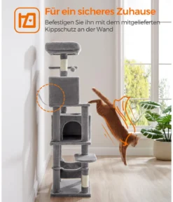 Feandrea Kratzbaum, hellgrau, ca. B49/H155/T40 cm