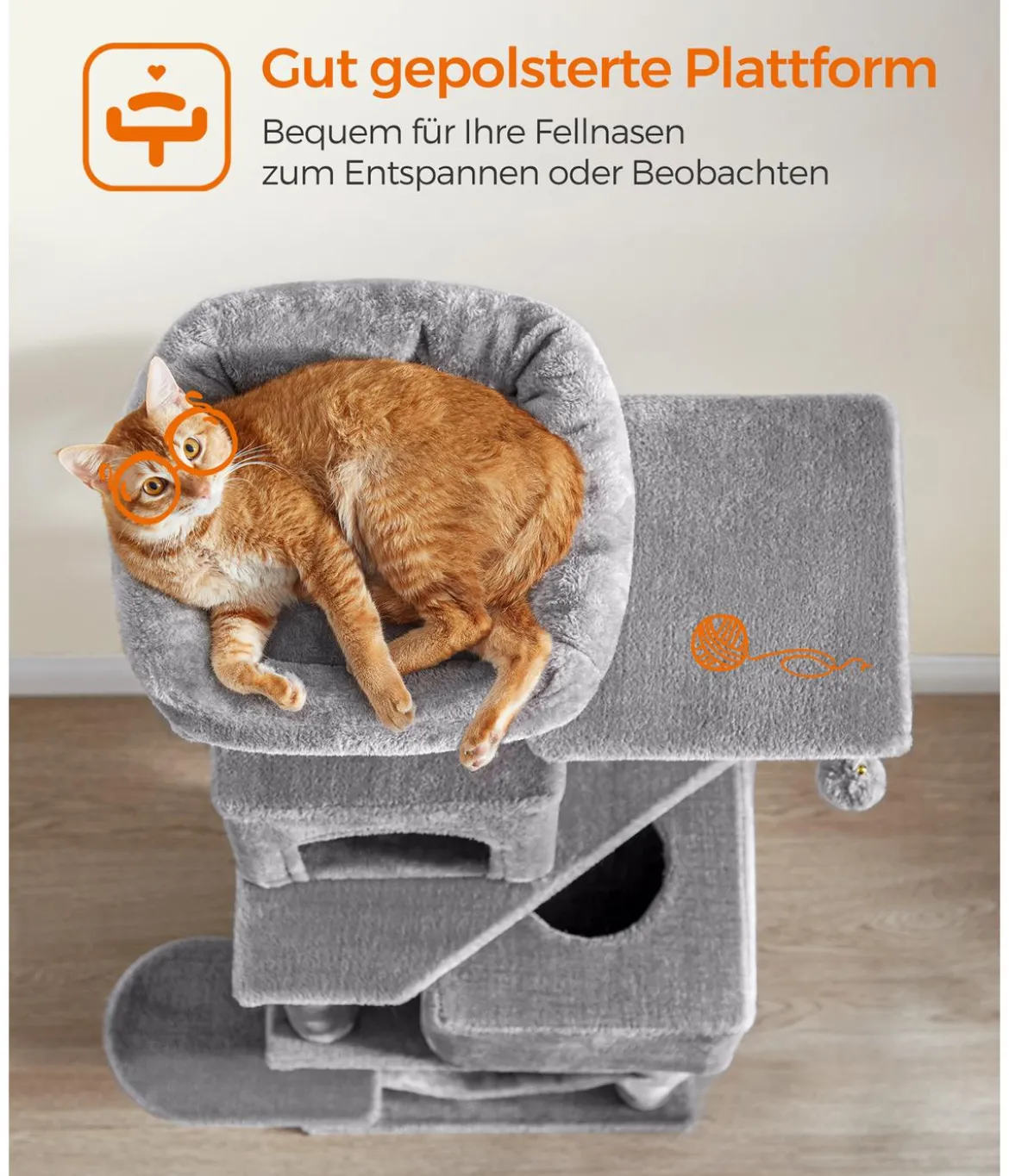 Feandrea Kratzbaum, hellgrau, ca. B49/H155/T40 cm