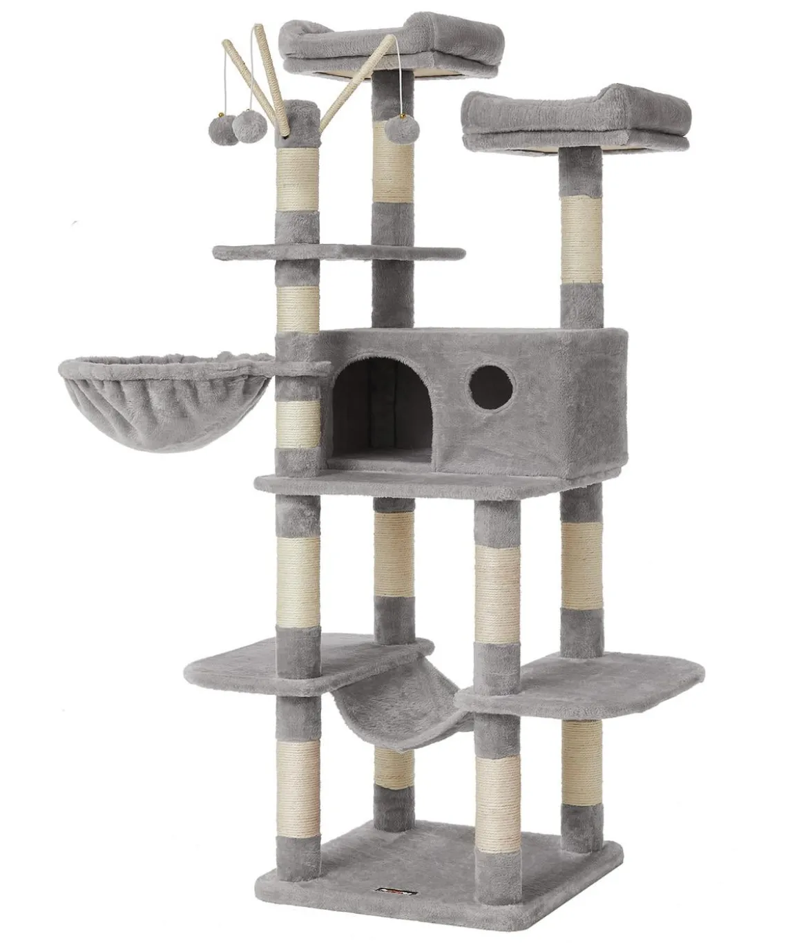 Feandrea Kratzbaum mit Fellbällchen am Stock, ca. B50/H164/T50 cm
