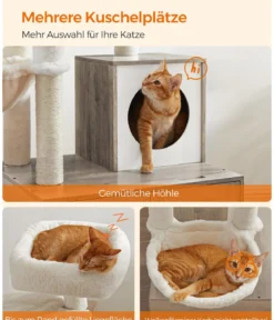 Feandrea Kratzbaum mit Katzenklo-Schrank, ca. B87,6/H151/T61,2 cm