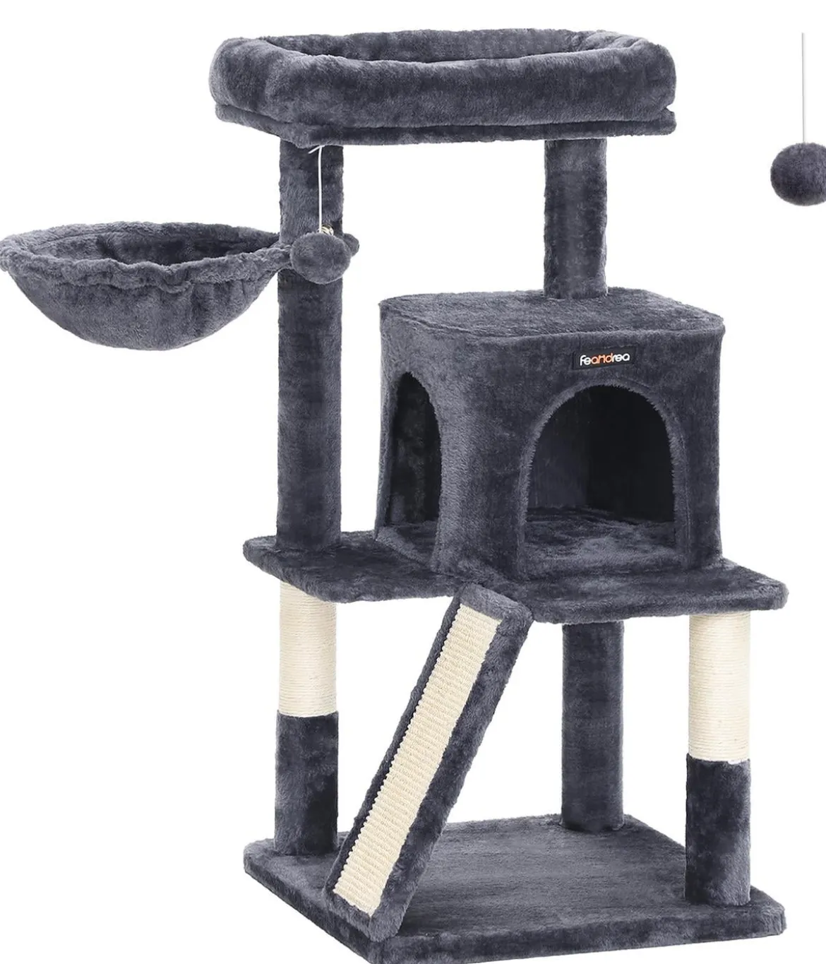 Feandrea Kratzbaum mit Kratzrampe, ca. B45/H96/T48 cm